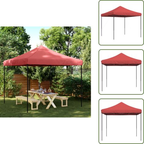The Living Store Tenda da Festa Pieghevole Pop-Up Bordò 292x292x315 cm - Tenda da festa