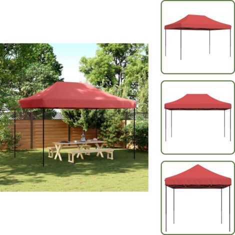The Living Store Tenda da Festa Pieghevole Pop-Up Bordò 410x279x315 cm - Tenda pop-up