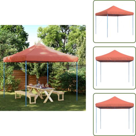 The Living Store Tenda da Festa Pieghevole Pop-Up Terracotta 292x292x315 cm - Tenda pop-up