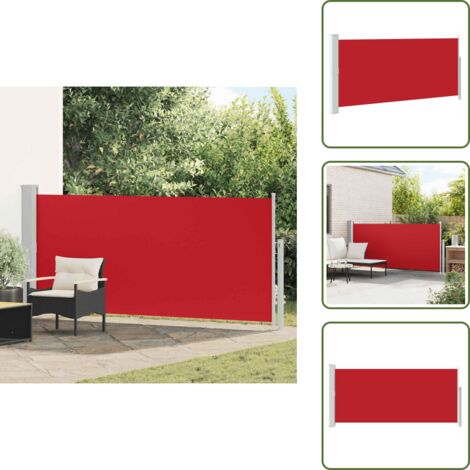 The Living Store Tenda da Sole Laterale Retrattile 140 x 300 cm Rossa - Tenda da sole retrattile