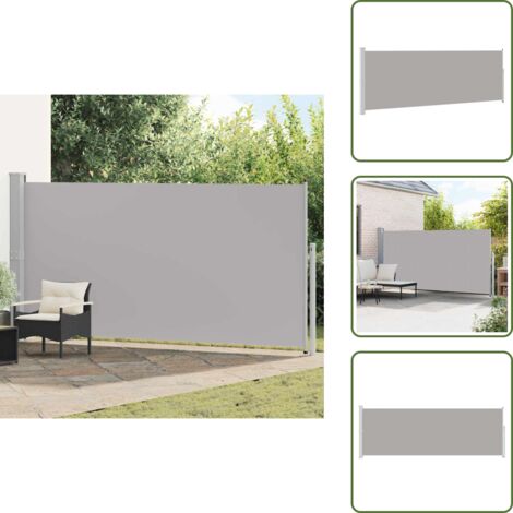 The Living Store Tenda da Sole Laterale Retrattile 160 x 500 cm Grigia - Tenda da giardino