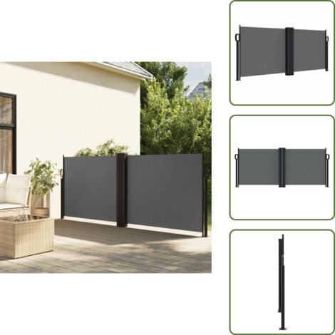 The Living Store Tenda da Sole Laterale Retrattile Antracite 100x1000 cm - Tenda da sole retrattile
