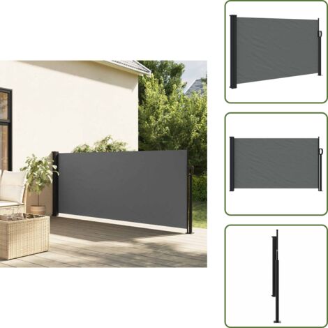 The Living Store Tenda da sole laterale retrattile antracite 120x600 cm - Tenda da giardino