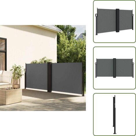 The Living Store Tenda da Sole Laterale Retrattile Antracite 120x600 cm - Tenda da sole retrattile