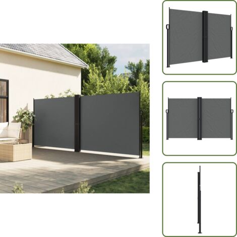 The Living Store Tenda da Sole Laterale Retrattile Antracite 160x1000 cm - Tenda da giardino