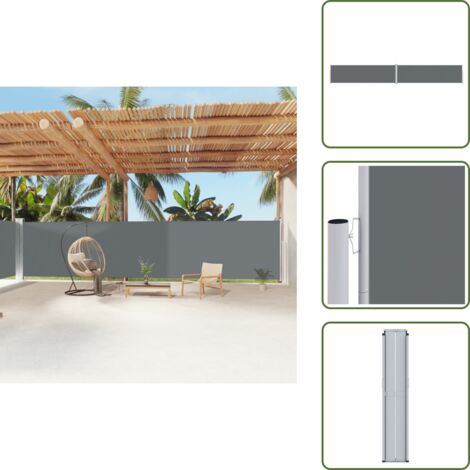 The Living Store Tenda da Sole Laterale Retrattile Antracite 180x1200 cm - Tenda da sole per giardino