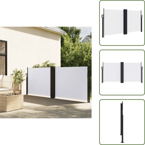 The Living Store Tenda da Sole Laterale Retrattile Bianca 120x1000 cm - Tenda da giardino