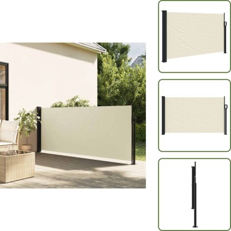 The Living Store Tenda da Sole Laterale Retrattile Crema 120x500 cm - Tenda da giardino