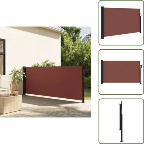 The Living Store Tenda da Sole Laterale Retrattile Marrone 120x500 cm - Tenda da sole retrattile