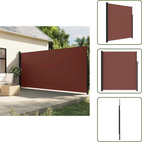 The Living Store Tenda da Sole Laterale Retrattile Marrone 220x500 cm - Tenda da giardino