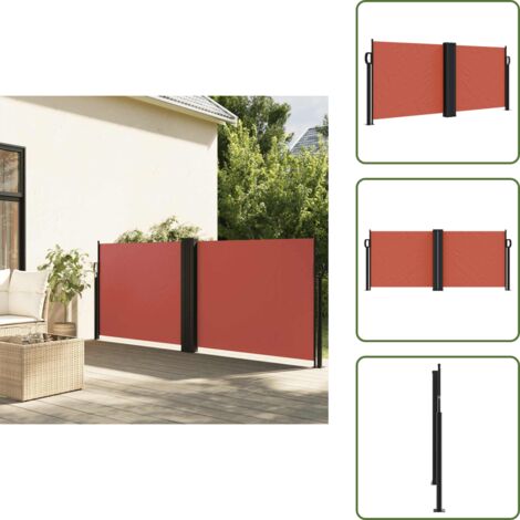 The Living Store Tenda da Sole Laterale Retrattile Terracotta 100x600 cm - Tenda da sole retrattile