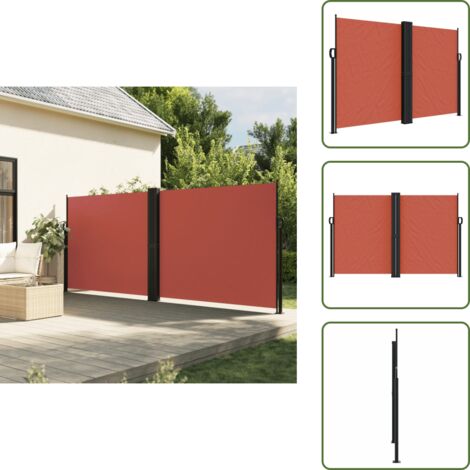 The Living Store Tenda da Sole Laterale Retrattile Terracotta 160x1000 cm - Tenda da giardino