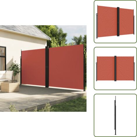 The Living Store Tenda da Sole Laterale Retrattile Terracotta 220x1200 cm - Tenda da sole retrattile