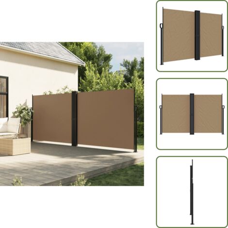 The Living Store Tenda da Sole Laterale Retrattile Tortora 160x1200 cm - Tenda da giardino