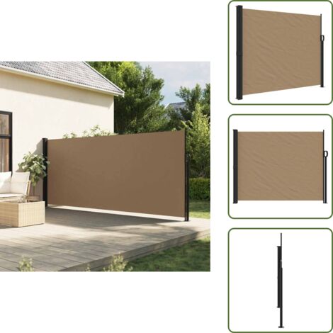 The Living Store Tenda da Sole Laterale Retrattile Tortora 160x300 cm - Ombreggiatura da giardino