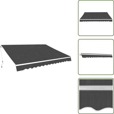 The Living Store Tenda da Sole Pieghevole Manuale 400 cm Antracite - Tenda pieghevole