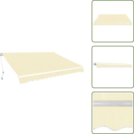 The Living Store Tenda da Sole Pieghevole Manuale 400 cm Crema - Tenda pieghevole