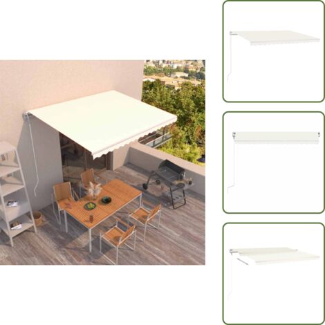 The Living Store Tenda da Sole Retrattile Automatica 450x300 cm Crema - Tenda da sole esterna