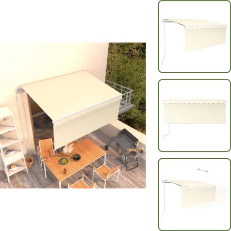 The Living Store Tenda da Sole Retrattile Automatica con Parasole 3x2,5m Crema - Tenda da sole automatica
