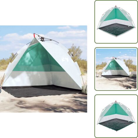 The Living Store Tenda da Spiaggia Verde Rilascio Rapido Impermeabile - Tenda da spiaggia impermeabile