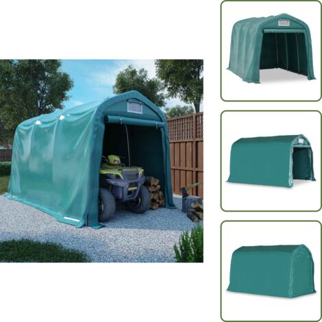 The Living Store Tenda Garage in PVC 2,4x3,6 m Verde - Tenda in PVC