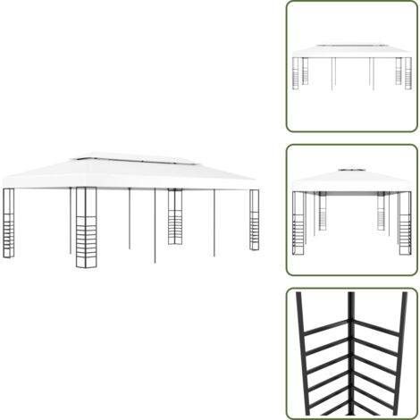 The Living Store Tenda Gazebo 6x3 m Bianco - Gazebo
