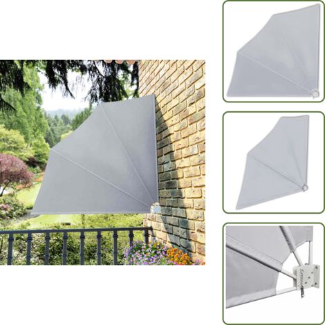 The Living Store Tenda Laterale per Balcone Pieghevole Grigia 140x140 cm - Tenda pieghevole