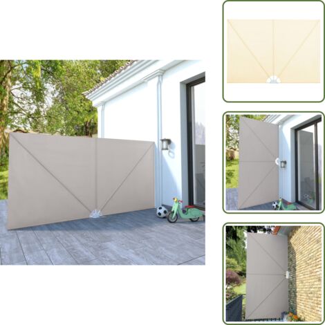 The Living Store Tenda Laterale per Terrazza Pieghevole Crema 400x200 cm - Tenda pieghevole
