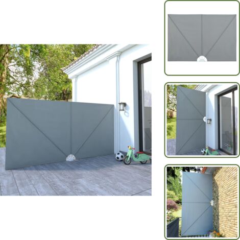 The Living Store Tenda Laterale per Terrazza Pieghevole Grigio 400x200 cm - Tenda pieghevole