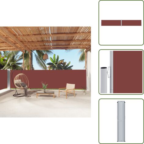 The Living Store Tenda Laterale Retrattile Marrone 160x1000 cm - Tenda da sole
