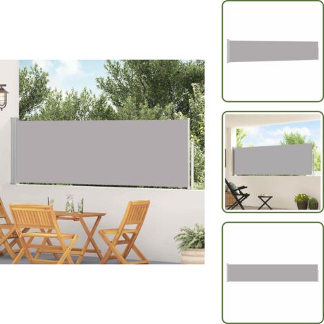 The Living Store Tenda Laterale Retrattile per Patio 100x500 cm Grigio - Ombreggiatura