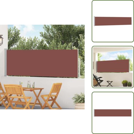 The Living Store Tenda Laterale Retrattile per Patio 100x500 cm Marrone - Ombreggiatura