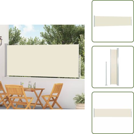 The Living Store Tenda Laterale Retrattile per Patio 120x500 cm Crema - Tenda da sole