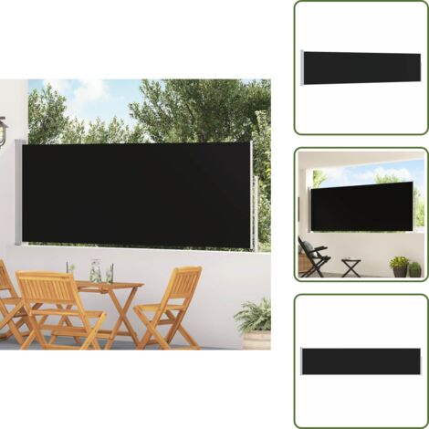 The Living Store Tenda Laterale Retrattile per Patio 120x500 cm Nero - Tenda da sole