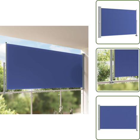 The Living Store Tenda Laterale Retrattile per Patio 160x300 cm Blu - Tenda da sole