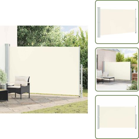 The Living Store Tenda Laterale Retrattile per Patio 180x300 cm Crema - Tenda da sole