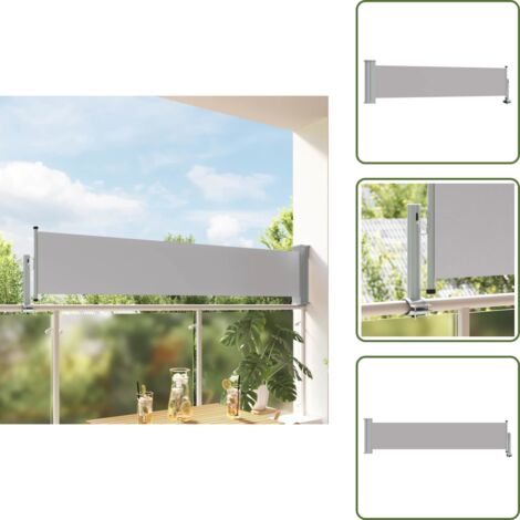 The Living Store Tenda Laterale Retrattile per Patio 60x300 cm Grigia - Ombreggiatura