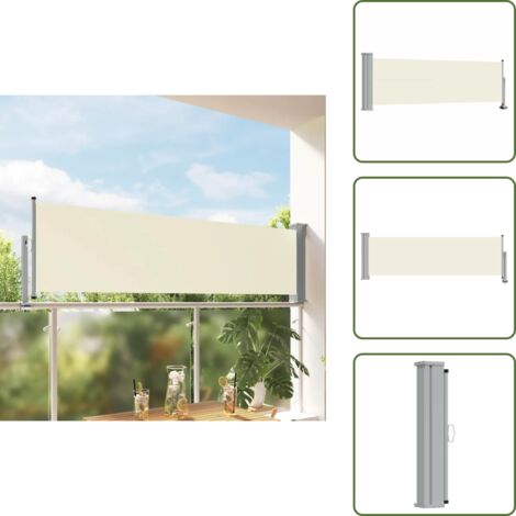 The Living Store Tenda Laterale Retrattile per Patio 80x300 cm Crema - Ombreggiatura