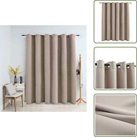 The Living Store Tenda Oscurante con Anelli in Metallo Beige 290x245 cm - Tenda per salotto
