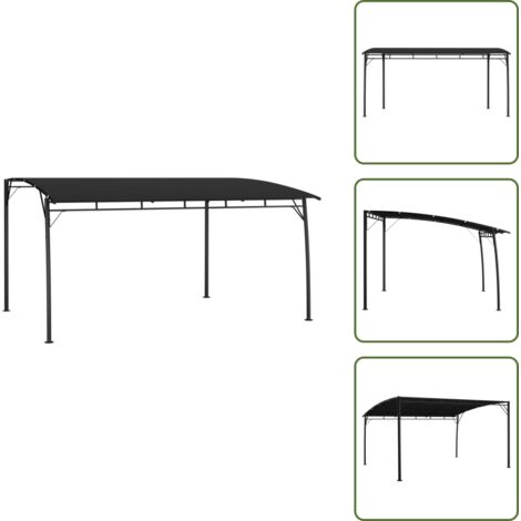 The Living Store Tenda Parasole da Giardino 4x3x2,55 m Antracite - Gazebo da giardino