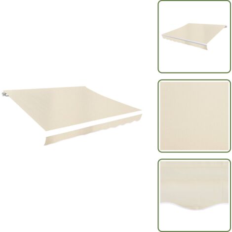 The Living Store Tenda Parasole in Tela Crema 4x3m (Telaio non Incluso) - Parasole