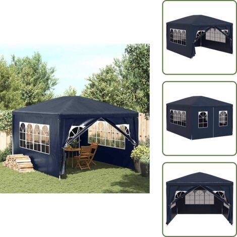 The Living Store Tenda per Feste 3x4 m Blu - Gazebo da giardino
