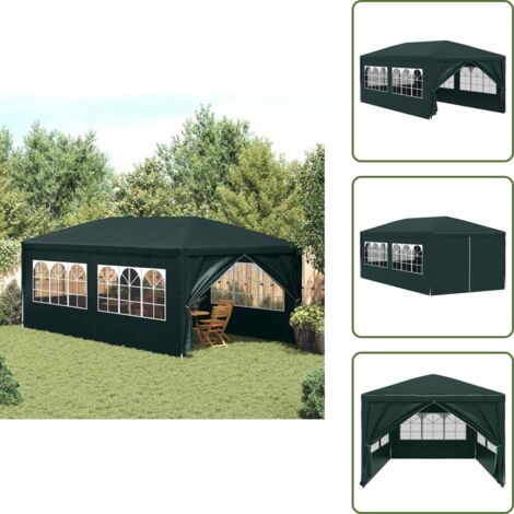 The Living Store Tenda per Feste 3x6 m Verde - Gazebo da giardino