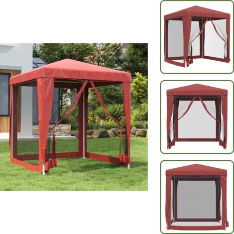 The Living Store Tenda per Feste con Pareti Laterali in Rete 2x2 m HDPE - Gazebo