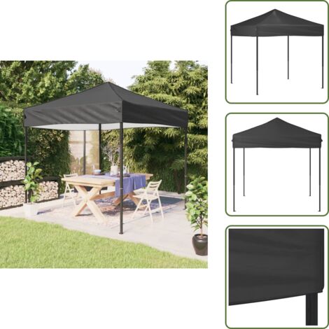 The Living Store Tenda per Feste Pieghevole Antracite 2x2 m - Tenda pieghevole