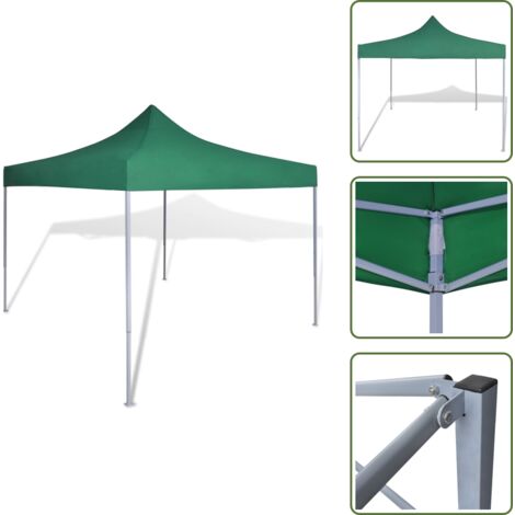 The Living Store Tenda Pieghevole Verde 3 x 3 m - Tenda all'aperto