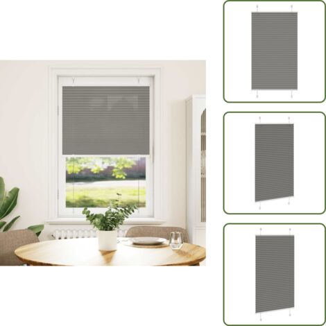 The Living Store Tenda Plissettata Antracite 75x100 cm Larghezza Tessuto 74,4 cm - Privacy