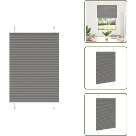 The Living Store Tenda Plissettata Antracite 95x150 cm Larghezza Tessuto 94,4 cm - Privacy