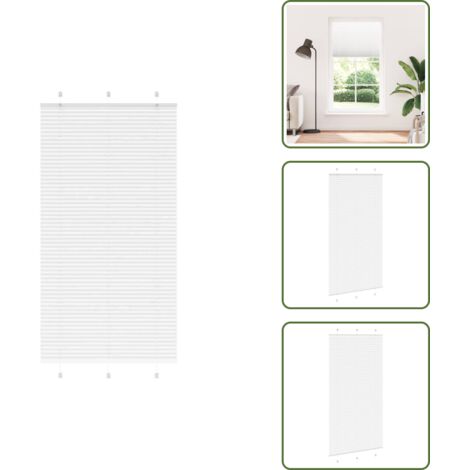The Living Store Tenda Plissettata Bianca 110x200 cm Larghezza Tessuto 109,4 cm - Privacy