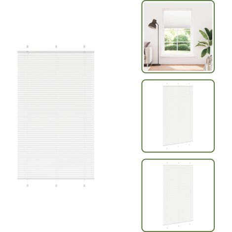 The Living Store Tenda Plissettata Bianca 115x200 cm Larghezza Tessuto 114,4 cm - Tenda da finestra